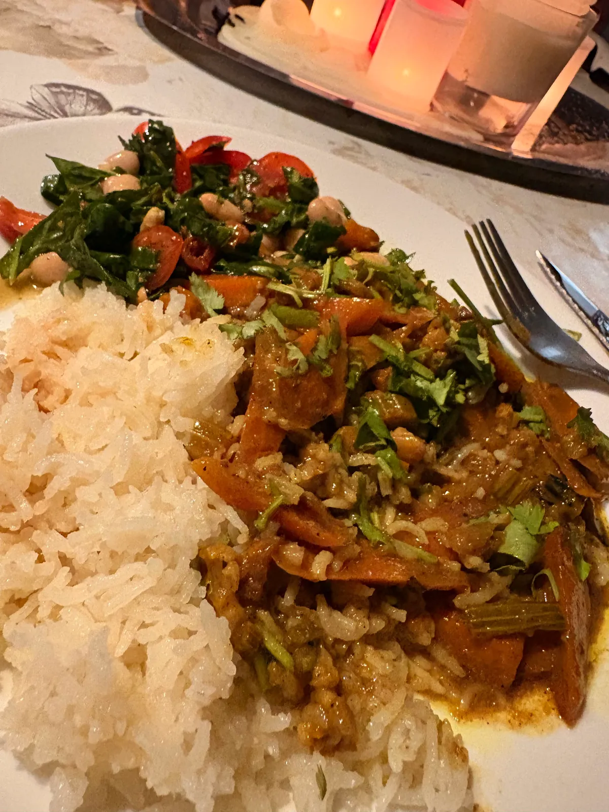最後の晩餐は塩とスパイスの効いたカレー。5日ぶりに塩味を感じて最高においしかった、、、